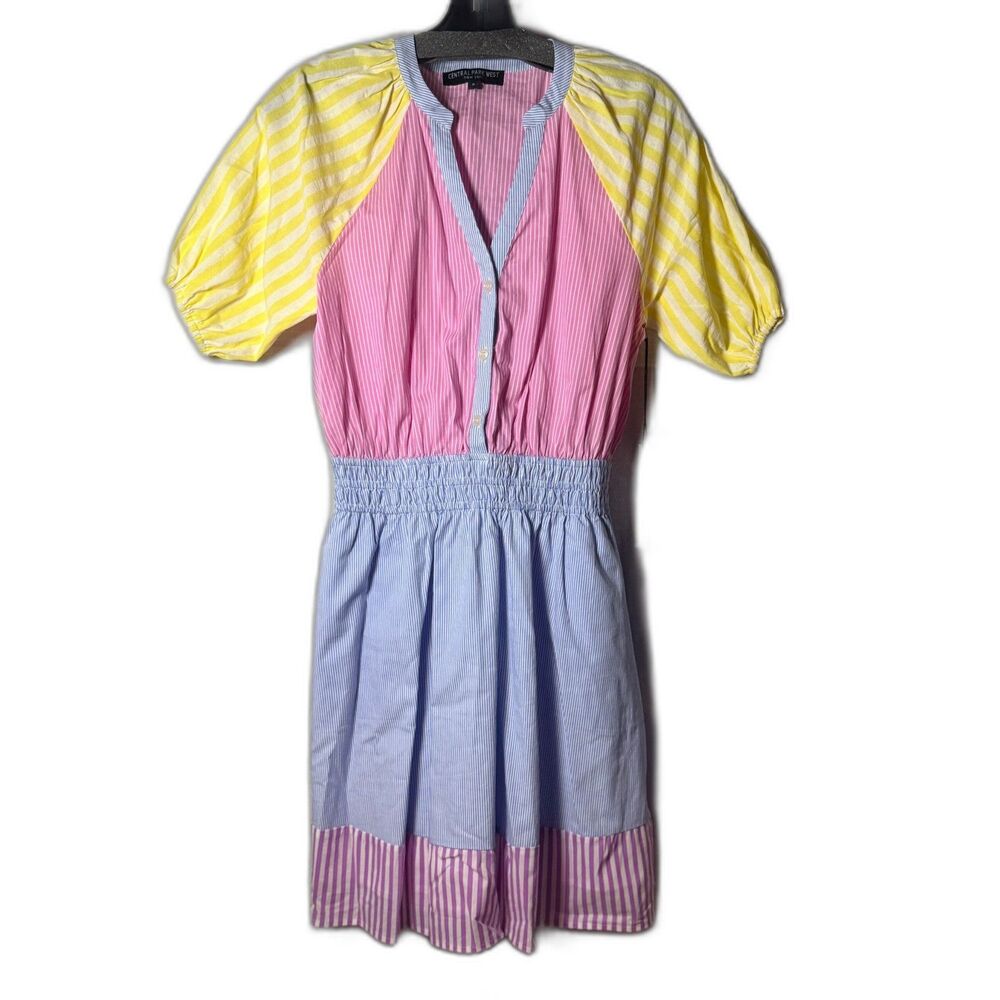 NWT Central Park West Sienna Dress in Multi Color Stripe size S